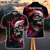 BlueJose Darts Flaming Skull Dartboard Customized Name, Team Name 3D Shirt (4 Colors)