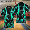 BlueJose Bowling And Pins Dragon Landing On Ball Customized Name, Team Name 3D Shirt (4 Colors)