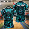 BlueJose Bowling And Pins Demon Skull Roses Red Aura Customized Name 3D Shirt (4 Colors)