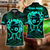 BlueJose Billiards 8 Ball Pool Neon Fire Personalized Name Shirt (4 Colors)