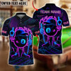 BlueJose Billiards 8 Ball Pool Neon Fire Personalized Name Shirt (4 Colors)