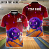 BlueJose Bowling And Pins Neon Strike Customized Name, Team Name 3D Shirt (4 Colors)