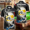 BlueJose Billiards 9 Ball Black And White Dragon Couple Personalized Shirt