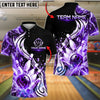 BlueJose Bowling And Pins Dynamic Electric Lightning Ice Splash Artwork Customized Name, Team Name 3D Shirt (4 Colors)