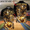 BlueJose Bowling And Pins Dark Knight Warrior Heavy Armor Pins Strike Artwork Customized Name, Team Name 3D Shirt (6 Colors)