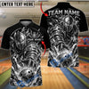 BlueJose Bowling And Pins Dark Knight Warrior Heavy Armor Pins Strike Artwork Customized Name, Team Name 3D Shirt (6 Colors)