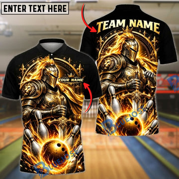 BlueJose Bowling And Pins Sacred Knight Paladin Glowing Aura Pins Explosion Artwork Customized Name, Team Name 3D Shirt (6 Colors)