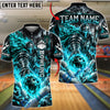 BlueJose Bowling And Pins Fiery Hell Knight Warrior Flame Pins Strike Artwork Customized Name, Team Name 3D Shirt (4 Colors)