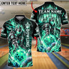 BlueJose Bowling And Pins Frost Ice Knight Warrior Lightning Pins Strike Artwork Customized Name, Team Name 3D Shirt (4 Colors)