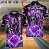 BlueJose Bowling And Pins Frost Ice Knight Warrior Lightning Pins Strike Artwork Customized Name, Team Name 3D Shirt (4 Colors)