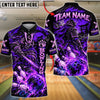 BlueJose Bowling And Pins Japanese Samurai Warrior Katana Sword Pins Strike Artwork Customized Name, Team Name 3D Shirt (4 Colors)