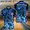BlueJose Bowling And Pins Cyberpunk Neon Samurai Warrior Japanese Pagoda Pins Strike Artwork Customized Name, Team Name 3D Shirt (4 Colors)