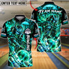 BlueJose Bowling And Pins Cyberpunk Neon Samurai Warrior Japanese Pagoda Pins Strike Artwork Customized Name, Team Name 3D Shirt (4 Colors)