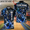BlueJose Bowling And Pins Hooded Skull Reaper Energy Aura Pins Explosion Artwork Customized Name, Team Name 3D Shirt (4 Colors)