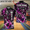 BlueJose Bowling And Pins Hooded Skull Reaper Energy Aura Pins Explosion Artwork Customized Name, Team Name 3D Shirt (4 Colors)