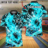 BlueJose Bowling And Pins Swirling Fire Explosion Dynamic Motion Pins Strike Artwork Customized Name, Team Name 3D Shirt (4 Colors)