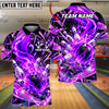 BlueJose Bowling And Pins Swirling Fire Explosion Dynamic Motion Pins Strike Artwork Customized Name, Team Name 3D Shirt (4 Colors)