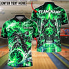 BlueJose Bowling And Pins Futuristic Cyber Gate Neon Energy Portal Pins Strike Artwork Customized Name, Team Name 3D Shirt (4 Colors)