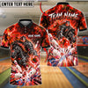 BlueJose Bowling And Pins Armored Knight Horse Galaxy Cosmic Energy Lightning Pins Strike Artwork Customized Name, Team Name 3D Shirt (4 Colors)