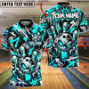 BlueJose Bowling And Pins Angry Monster Skull Tongue Splatter Graffiti Pins Artwork Customized Name, Team Name 3D Shirt (4 Colors)
