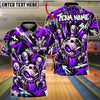 BlueJose Bowling And Pins Angry Monster Skull Tongue Splatter Graffiti Pins Artwork Customized Name, Team Name 3D Shirt (4 Colors)