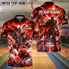 BlueJose Bowling And Pins Armored Knight Warrior Thunder Lightning Cosmic Pins Strike Artwork Customized Name, Team Name 3D Shirt (4 Colors)