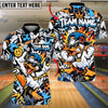 BlueJose Bowling And Pins Hip Hop Duck Mascot Cap Chain Urban Graffiti Pins Artwork Customized Name, Team Name 3D Shirt (4 Colors)