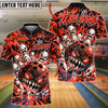 BlueJose Bowling And Pins Evil Monster Teeth Abstract Neon Geometric Pins Strike Artwork Customized Name, Team Name 3D Shirt (4 Colors)