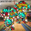 BlueJose Bowling And Pins Comic Pop Art Cartoon Evil Ball Pins Explosion Artwork Customized Name, Team Name 3D Shirt (4 Colors)