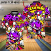 BlueJose Bowling And Pins Comic Pop Art Cartoon Evil Ball Pins Explosion Artwork Customized Name, Team Name 3D Shirt (4 Colors)