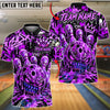 BlueJose Bowling And Pins Toxic Slime Monster Skull Crown Graffiti Pins Artwork Customized Name, Team Name 3D Shirt (4 Colors)