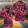 BlueJose Bowling And Pins Toxic Slime Monster Skull Crown Graffiti Pins Artwork Customized Name, Team Name 3D Shirt (4 Colors)