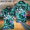 BlueJose Bowling And Pins Cosmic Galaxy Space Planet Orbital Energy Pins Strike Artwork Customized Name, Team Name 3D Shirt (4 Colors)