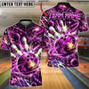 BlueJose Bowling And Pins Cosmic Galaxy Space Planet Orbital Energy Pins Strike Artwork Customized Name, Team Name 3D Shirt (4 Colors)