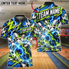BlueJose Bowling And Pins Electric Lightning Storm Energy Flash Shattered Pins Artwork Artwork Customized Name, Team Name 3D Shirt (4 Colors)