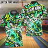BlueJose Bowling And Pins Electric Lightning Storm Energy Flash Shattered Pins Artwork Artwork Customized Name, Team Name 3D Shirt (4 Colors)