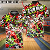 BlueJose Bowling And Pins Electric Lightning Storm Energy Flash Shattered Pins Artwork Artwork Customized Name, Team Name 3D Shirt (4 Colors)