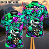 BlueJose Darts Cool Shark Sunglasses Middle Finger Target Board Graffiti Artwork Personalized Name, Team Name Unisex Shirt (4 Colors)