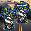 BlueJose Darts Cool Panda Sunglasses Middle Finger Target Board Graffiti Artwork Personalized Name, Team Name Unisex Shirt (4 Colors)