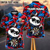BlueJose Darts Cool Panda Sunglasses Middle Finger Target Board Graffiti Artwork Personalized Name, Team Name Unisex Shirt (4 Colors)