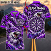 BlueJose Darts Furious Shark Mascot Ocean Waves Target Board Splash Graphic Personalized Name, Team Name Unisex Shirt (4 Colors)