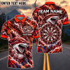 BlueJose Darts Furious Shark Mascot Ocean Waves Target Board Splash Graphic Personalized Name, Team Name Unisex Shirt (4 Colors)