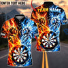 BlueJose Darts Fire And Ice Hornet Wasp Dual Element Target Board Graphic Personalized Name, Team Name Unisex Shirt (4 Colors)