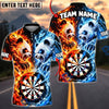 BlueJose Darts Fire And Ice Furious Panda Mascot Target Board Graphic Personalized Name, Team Name Unisex Shirt (4 Colors)