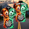 BlueJose Darts Fire And Ice Furious Panda Mascot Target Board Graphic Personalized Name, Team Name Unisex Shirt (4 Colors)