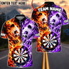 BlueJose Darts Fire And Ice Furious Panda Mascot Target Board Graphic Personalized Name, Team Name Unisex Shirt (4 Colors)