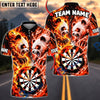 BlueJose Darts Fire And Ice Furious Panda Mascot Target Board Graphic Personalized Name, Team Name Unisex Shirt (4 Colors)