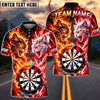 BlueJose Darts Fire And Ice Furious Cat Mascot Dual Element Target Board Graphic Personalized Name, Team Name Unisex Shirt (4 Colors)