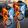 BlueJose Darts Fire And Ice Unicorn Mythical Aura Target Board Graphic Personalized Name, Team Name Unisex Shirt (4 Colors)