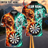 BlueJose Darts Fire And Ice Furious Bull Mascot Dual Element Target Board Graphic Personalized Name, Team Name Unisex Shirt (4 Colors)